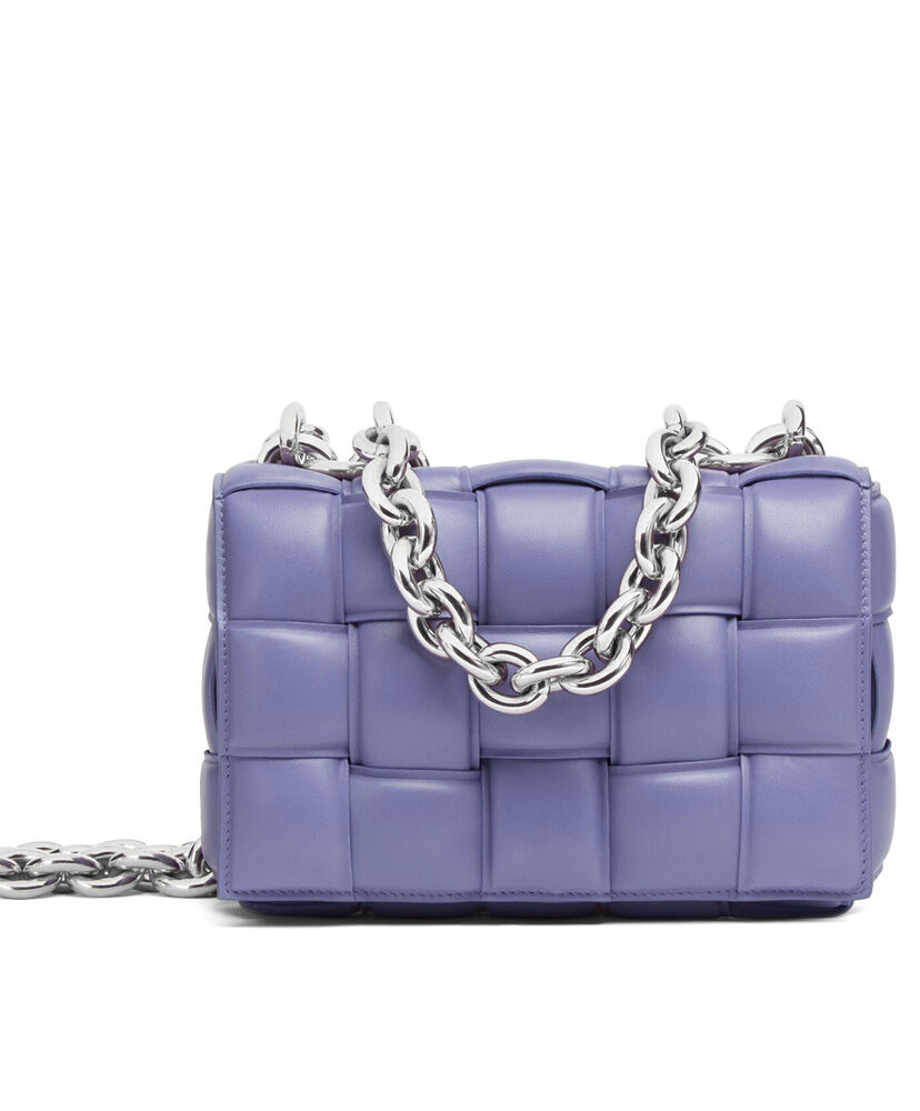 Bottega Veneta Chain Cassette Crossbody Bag Lambskin Purple